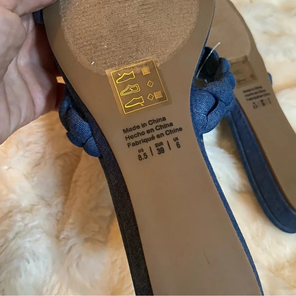 New! Draper James Ellie sandals chambray blue braided strap - Picture 11 of 11